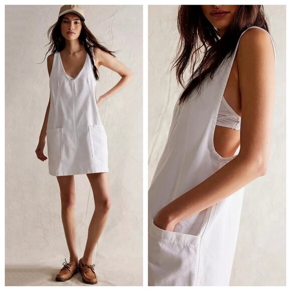 Free People High Roller Denim Skirtall White - Picture 1 of 4